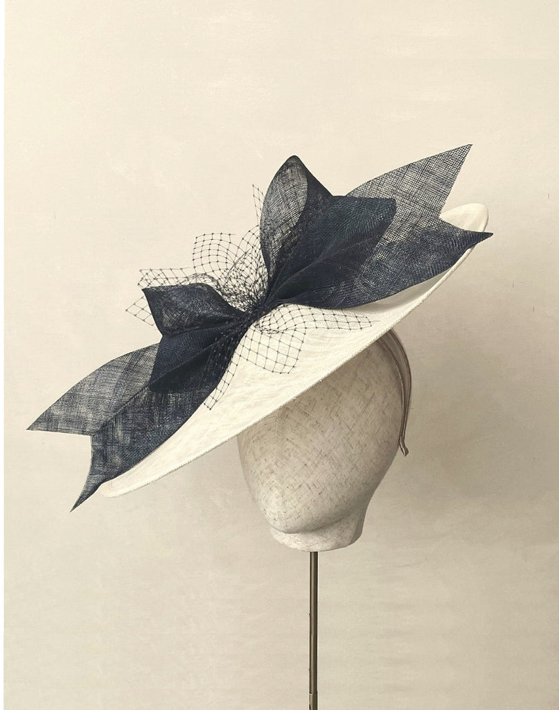 Gabrielle Ivory & Black Slice Headpiece