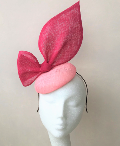 Diana Pink and Cerise Bow Headpiece
