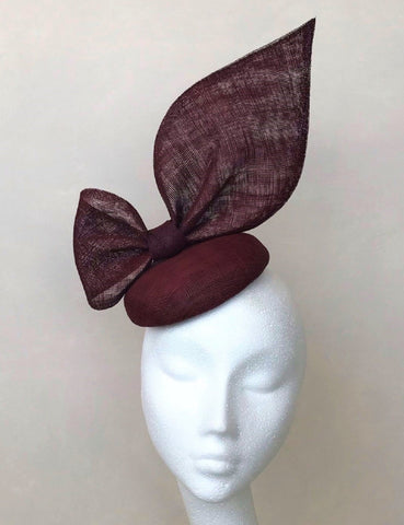 Diana Burgundy Bow Headpiece