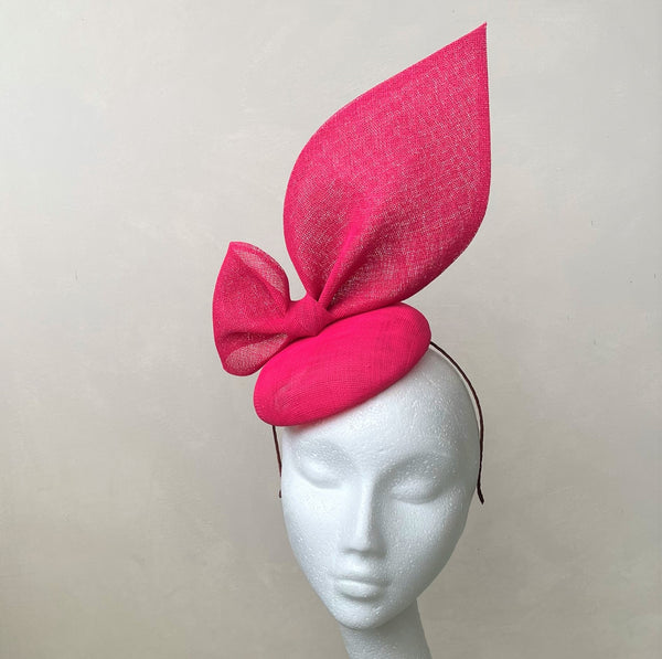 Diana Bright Pink Bow Headpiece