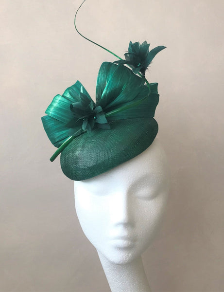 Margot Emerald Abaca Headpiece