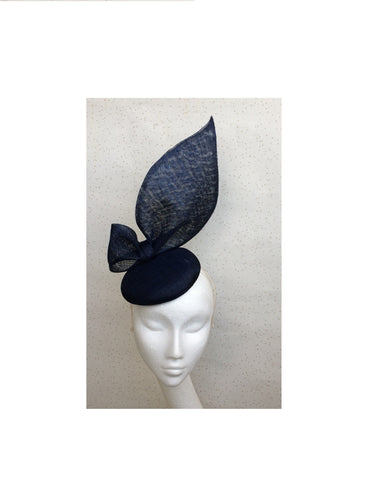 Bespoke Navy and Coral Bow Headpiece