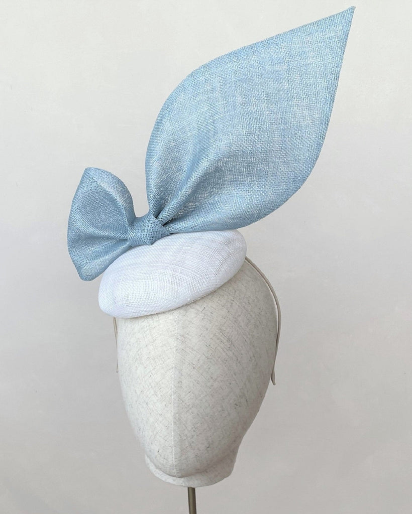 Diana Pale Blue and White Bow Headpiece