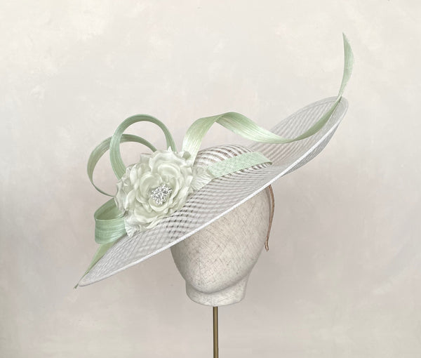 Madeleine Ivory & Pale Green Slice Headpiece
