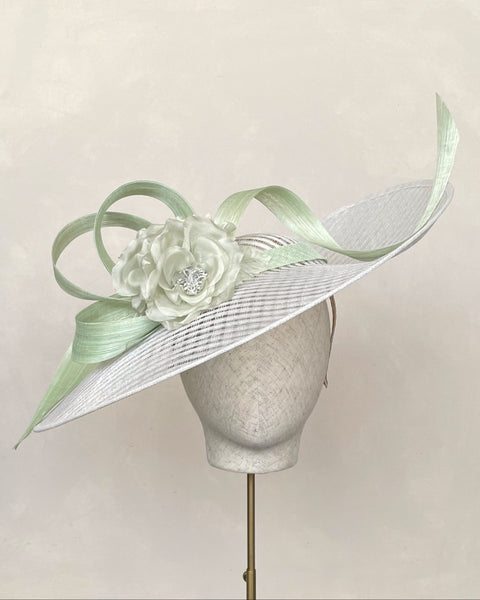 Madeleine Ivory & Pale Green Slice Headpiece