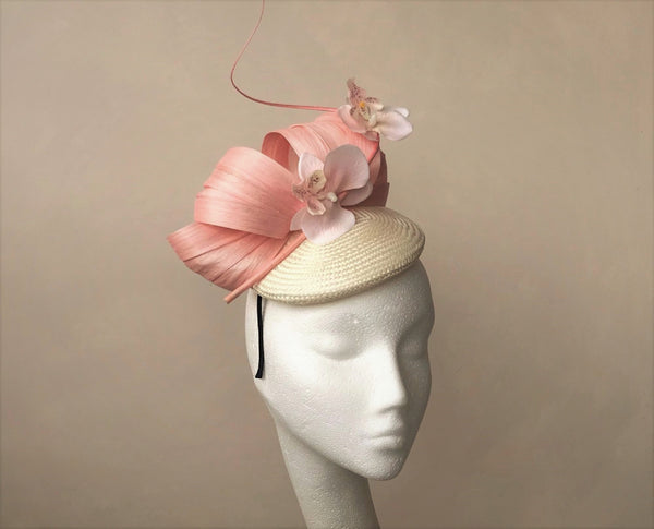 Margot Pink and Ivory Abaca Headpiece