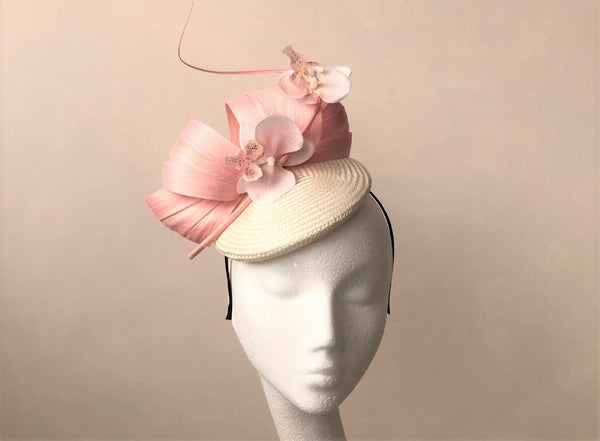 Margot Pink and Ivory Abaca Headpiece