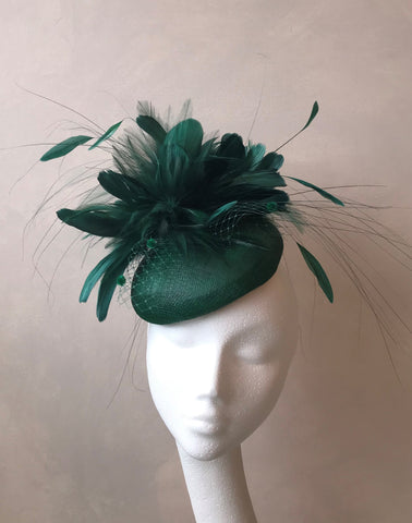 Cora Emerald Feathered Headpiece