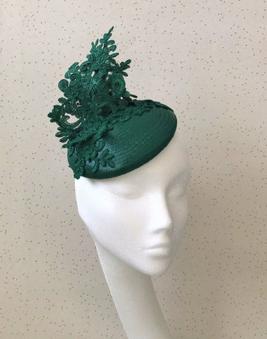 Gigi Emerald Green Lace Headpiece