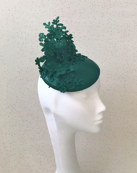 Gigi Emerald Green Lace Headpiece