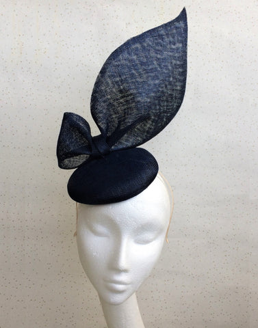 Diana Navy Bow Headpiece