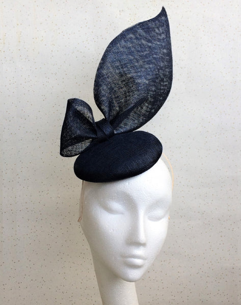 Diana Navy Bow Headpiece