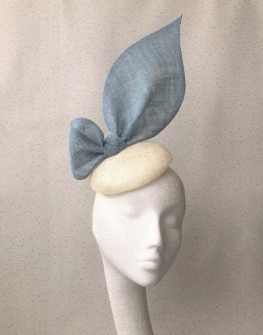 Diana Pale Blue and Ivory Bow Headpiece