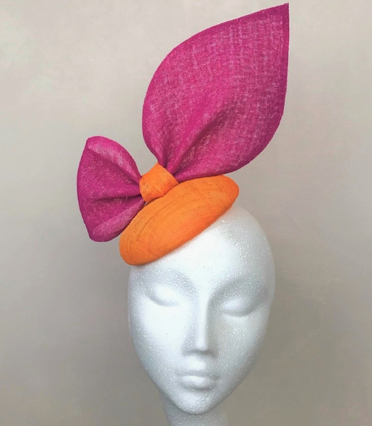Diana Hot Pink and Orange Bow Headpiece