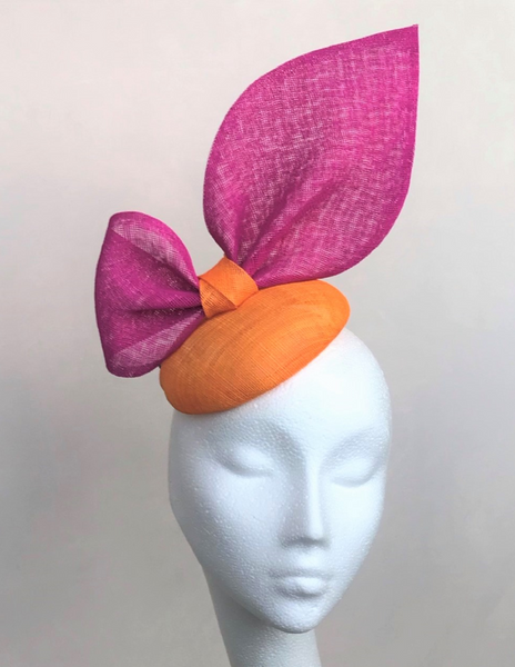 Diana Hot Pink and Orange Bow Headpiece