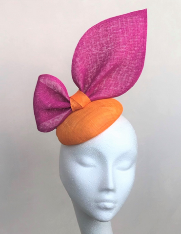 Diana Hot Pink and Orange Bow Headpiece